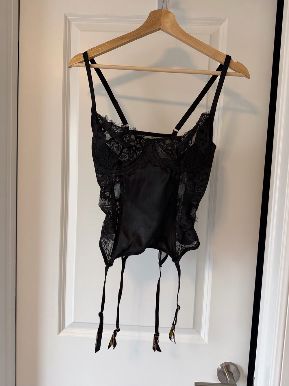 Victoria's Secret Black Lace and Mesh Bustier